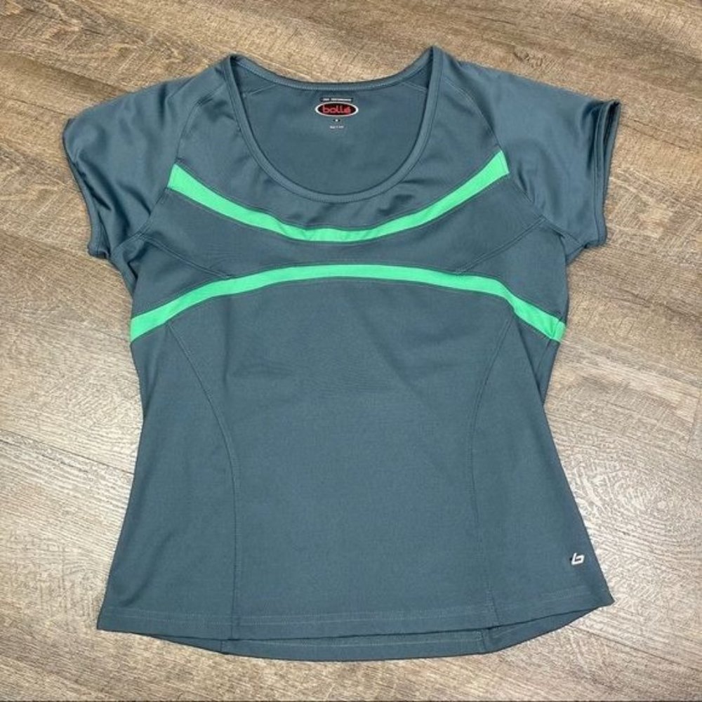bolle Green Woman's Short Sleeve Performance Athletic Top Size Medium